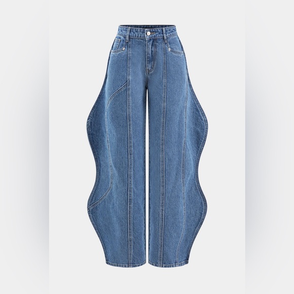 Micas Denim - Micas Wave Leg High Waist Barrel Jeans CC12-2 L